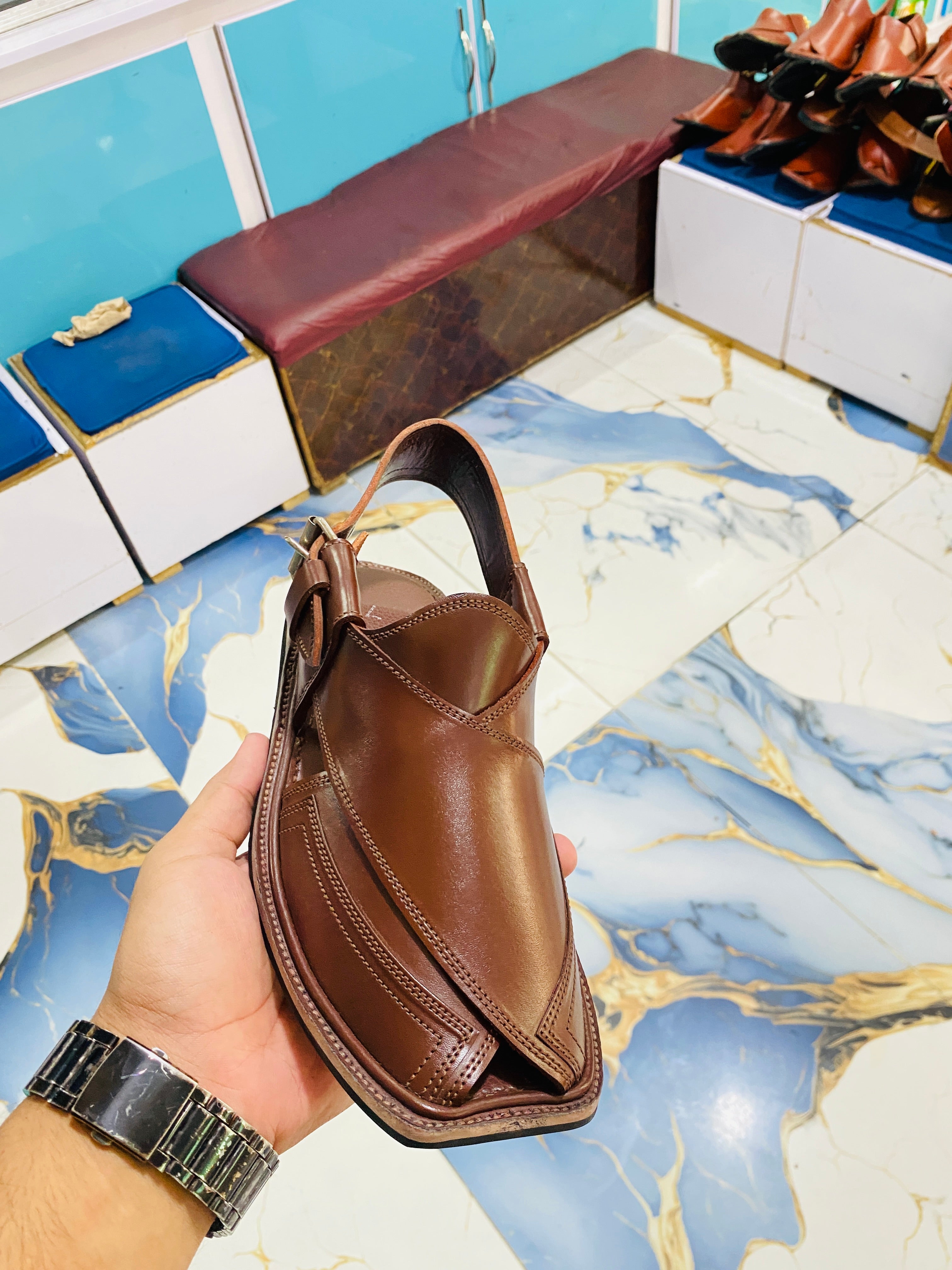 Takidara Peshawari Chappal (Brown)