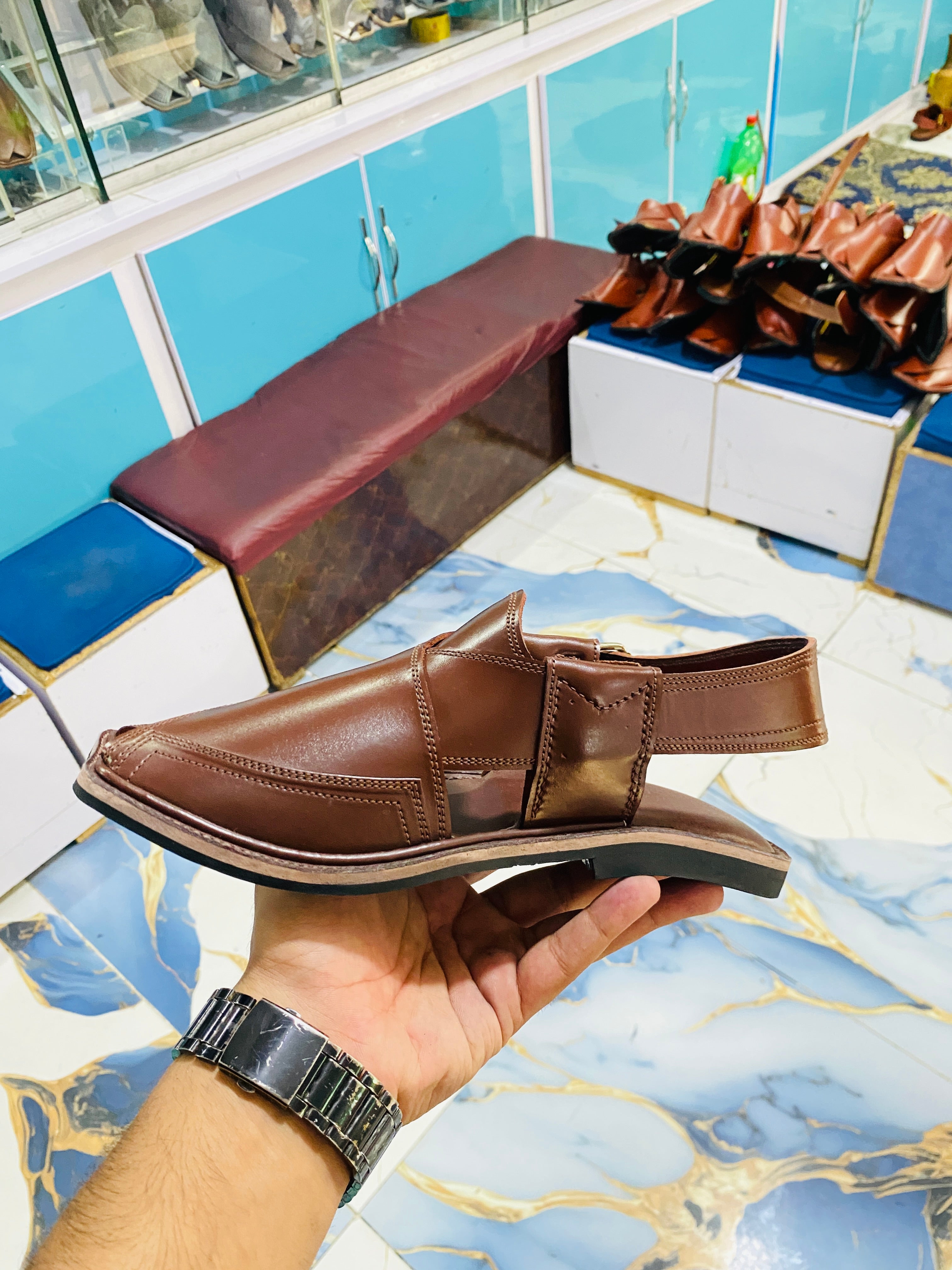 Takidara Peshawari Chappal (Brown)