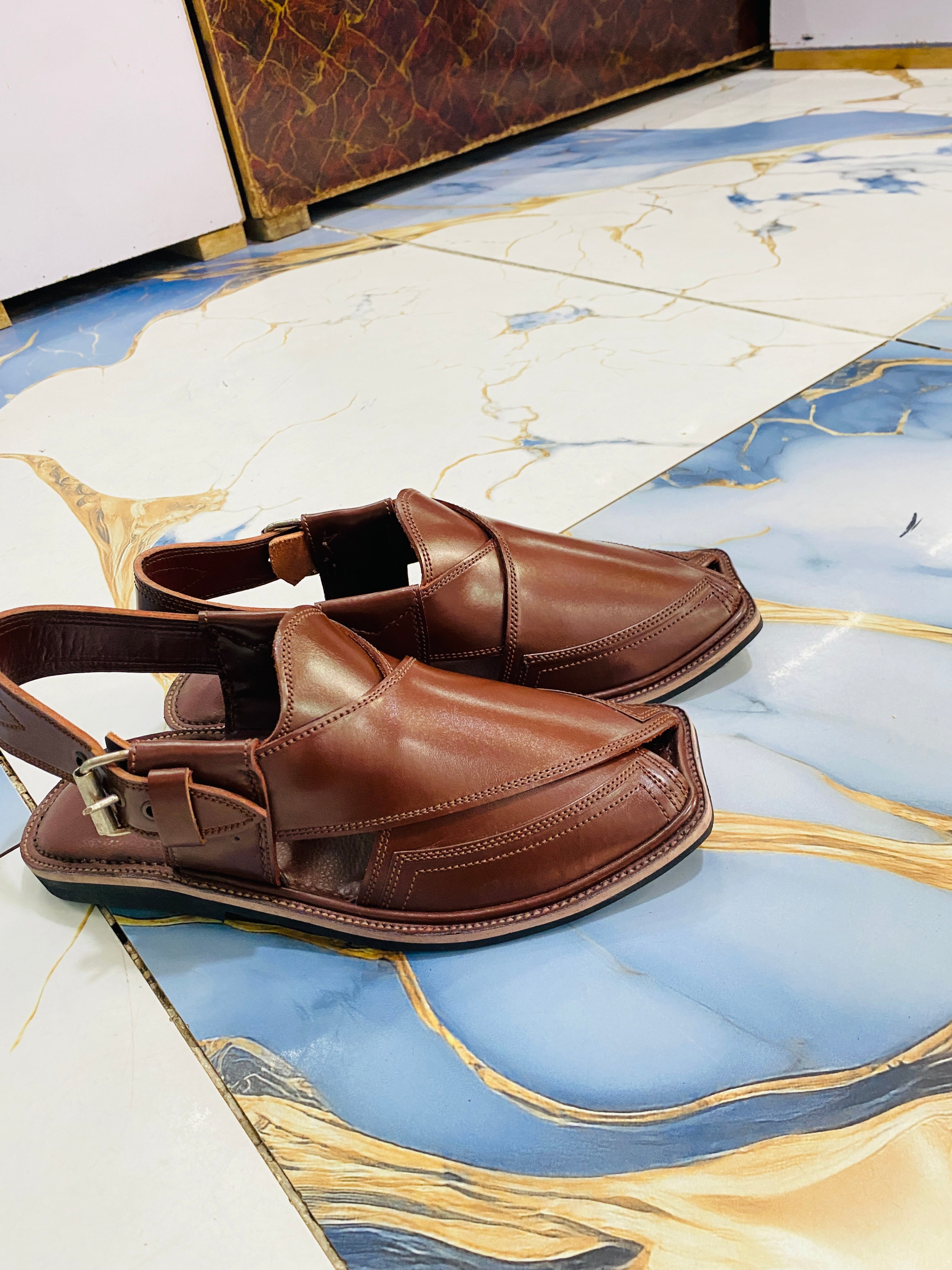 Takidara Peshawari Chappal (Brown)
