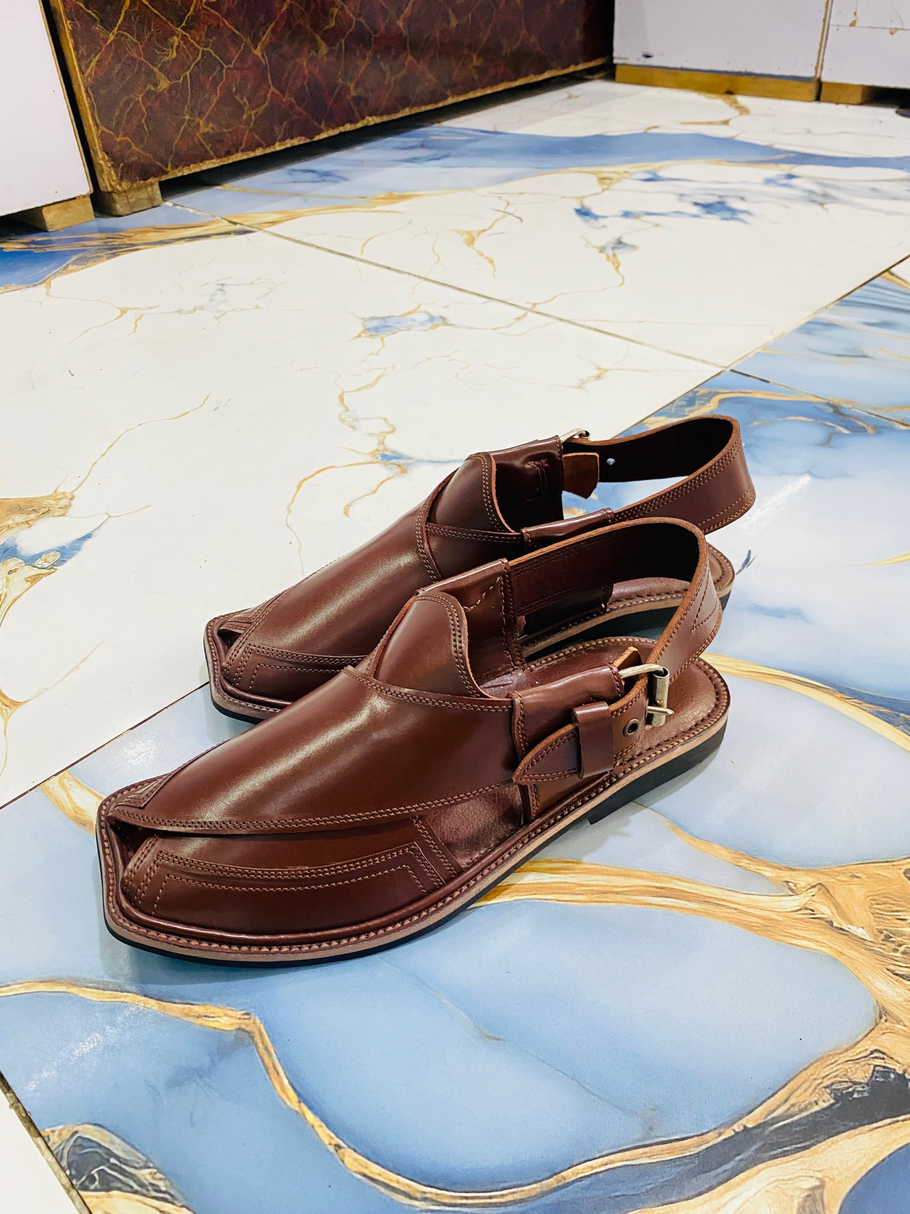 Takidara Peshawari Chappal (Brown)