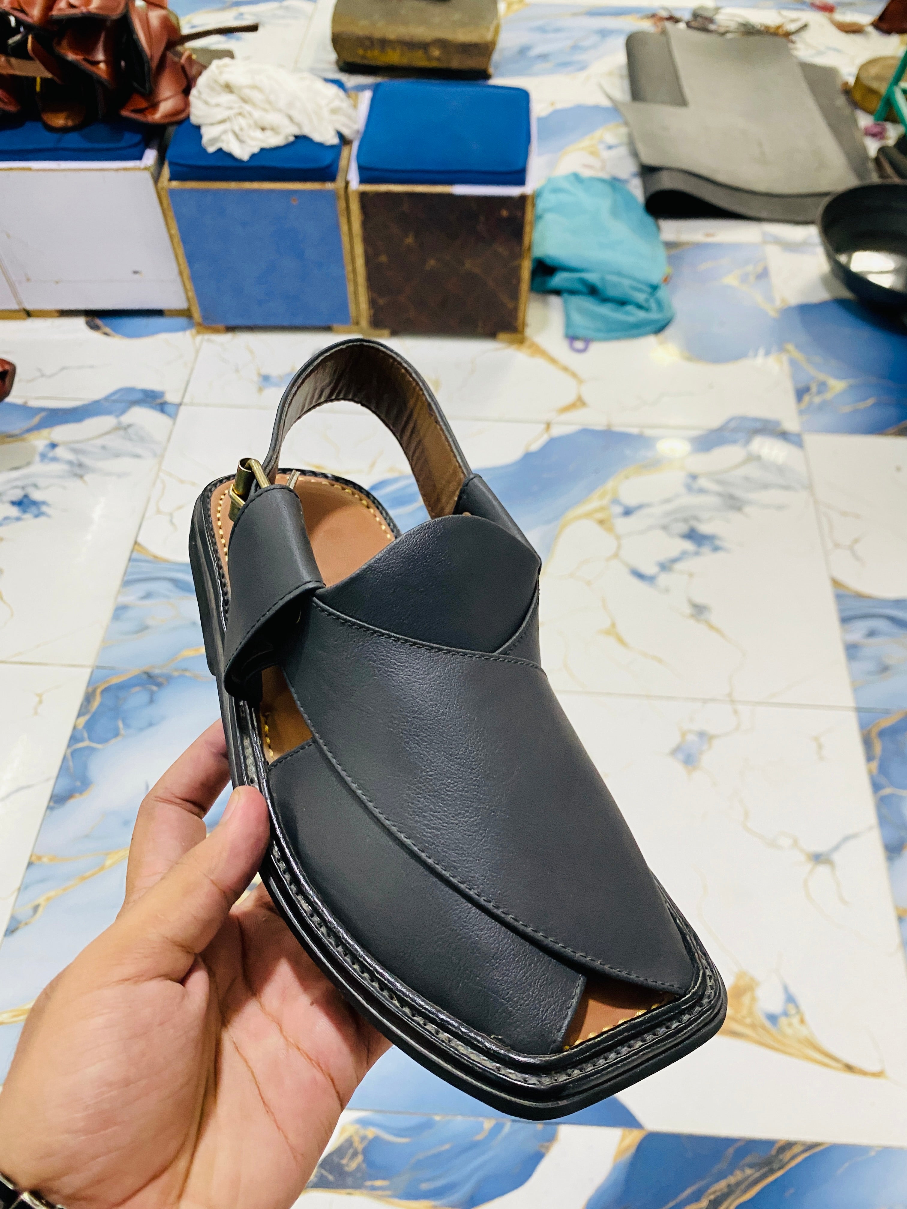 Smart Zalmi Peshawari Chappal (Black)
