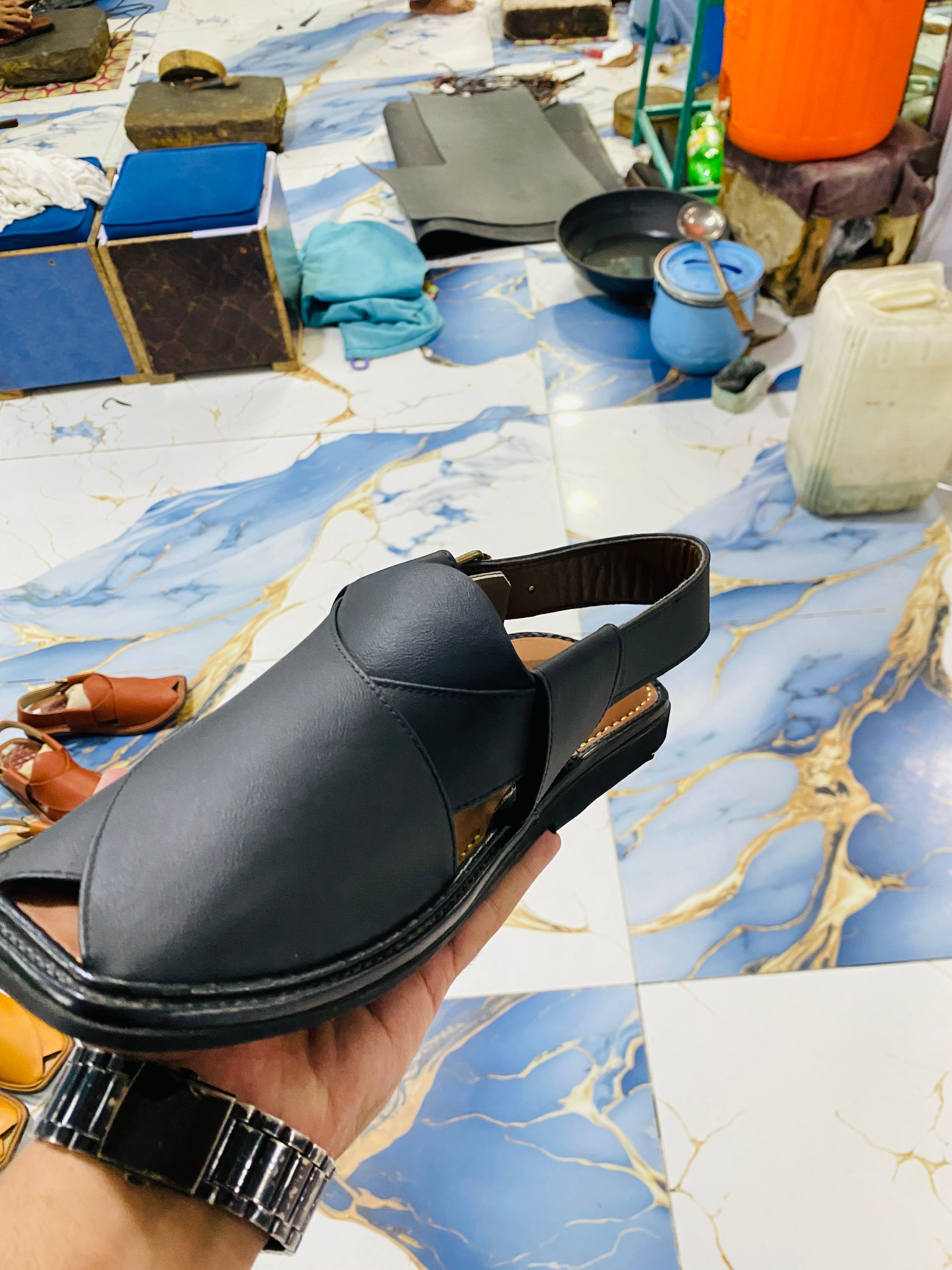 Smart Zalmi Peshawari Chappal (Black)