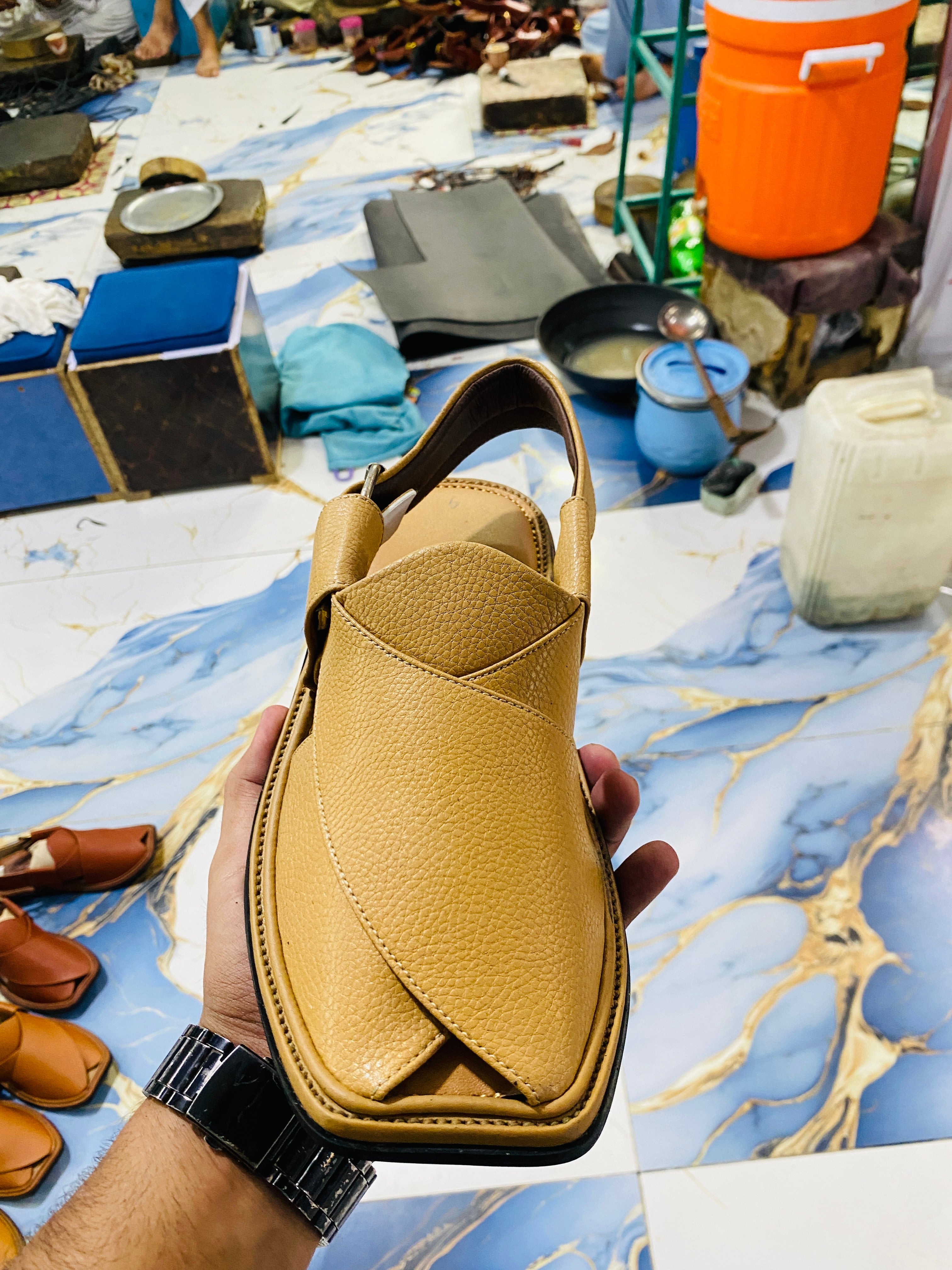 Smart Zalmi Peshawari Chappal (Camel)
