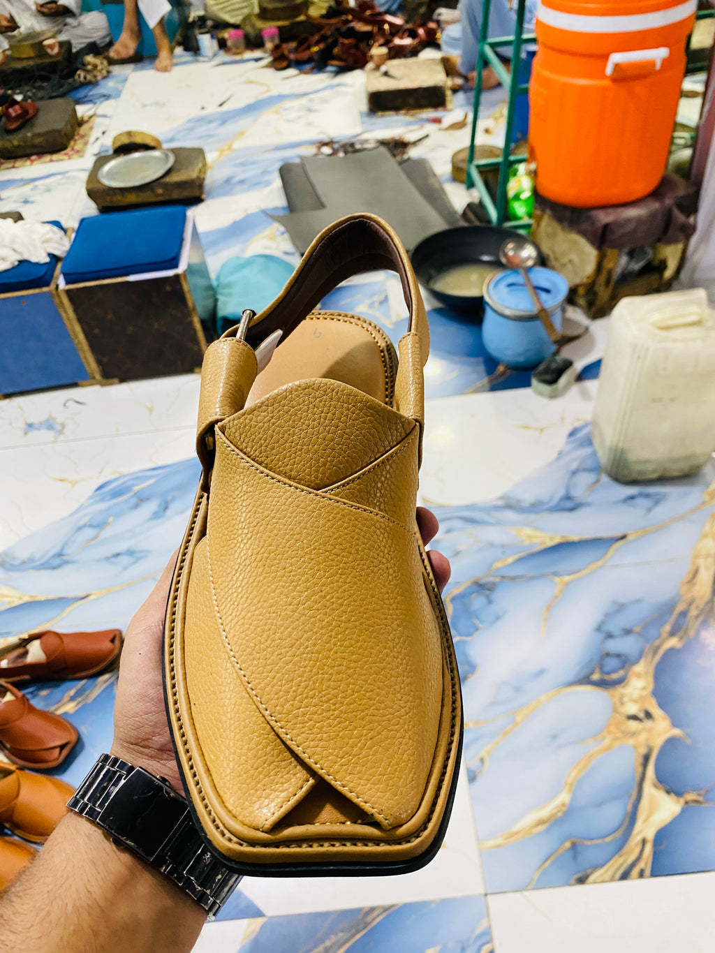 Smart Zalmi Peshawari Chappal (Camel)