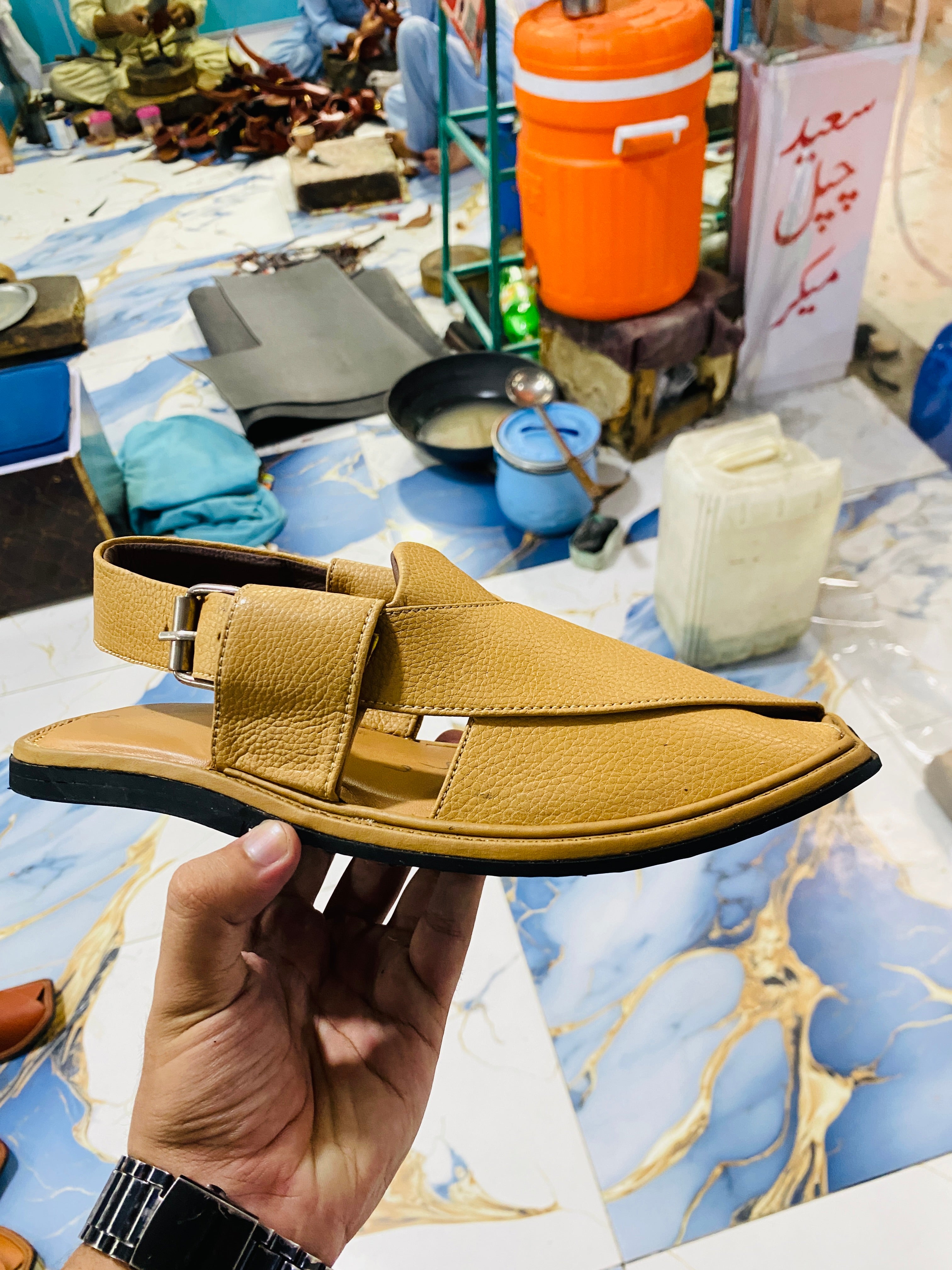 Smart Zalmi Peshawari Chappal (Camel)