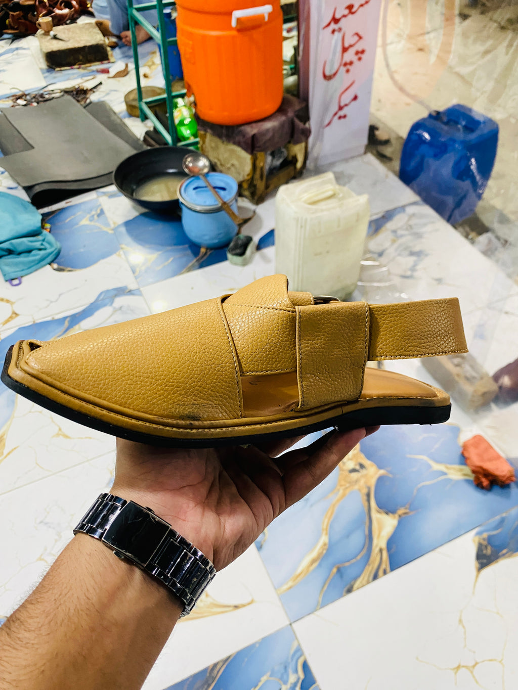 Smart Zalmi Peshawari Chappal (Camel)