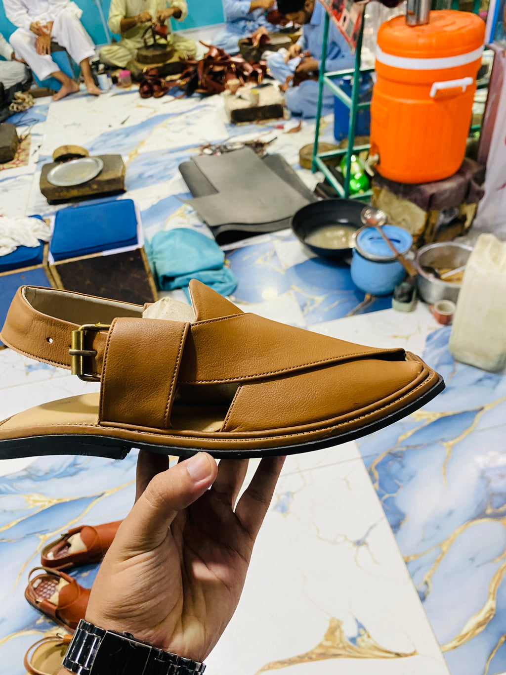 Smart Zalmi Peshawari Chappal (Camel)