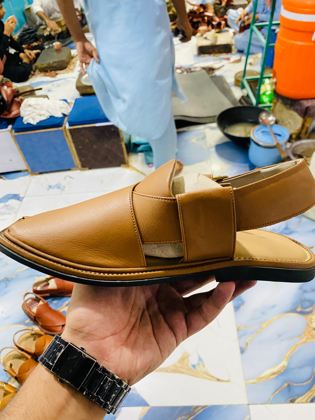 Smart Zalmi Peshawari Chappal (Camel)